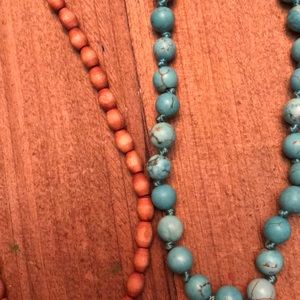Jewelry - Wood/turquoise bead necklace Jewelry - Wood/turquoise bead necklace